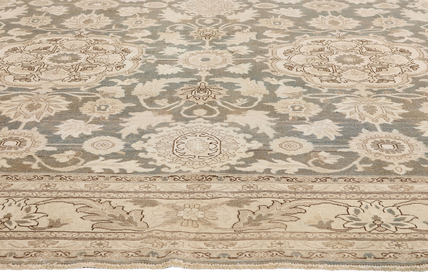 9 x 13 - Gray Antique Persian Tabriz Rug - 54111