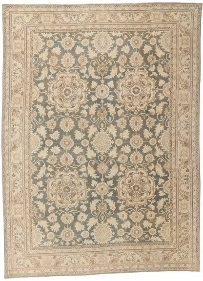 9 x 13 - Gray Antique Persian Tabriz Rug - 54111