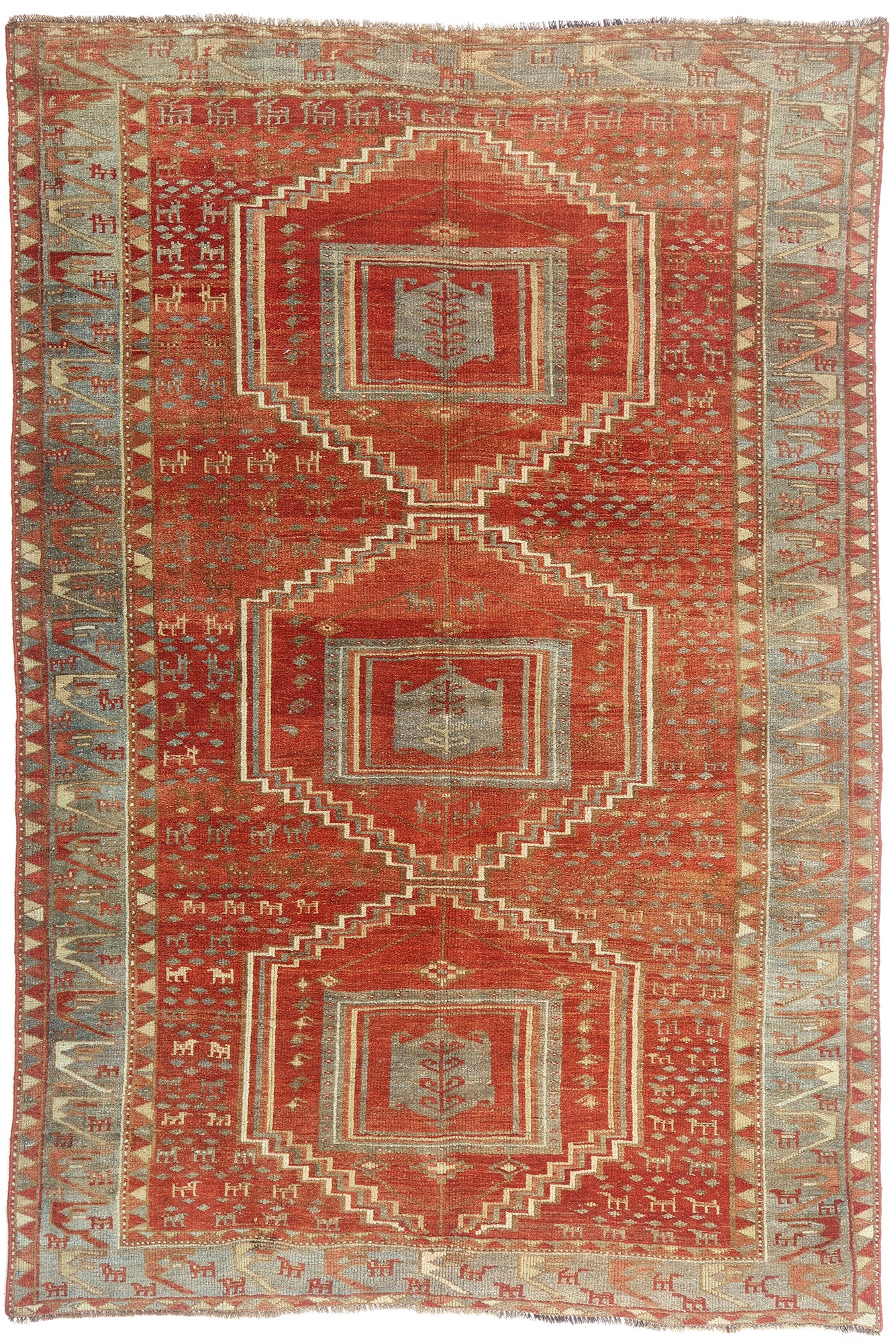 6 x 9 - Red Antique Persian Gabbeh Rug - 54112