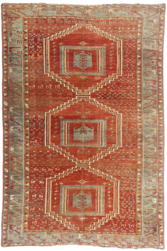 6 x 9 - Red Antique Persian Gabbeh Rug - 54112