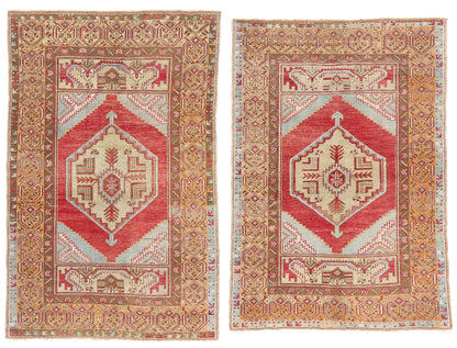 4 x 6 - Red Vintage Oushak Rug - 54113