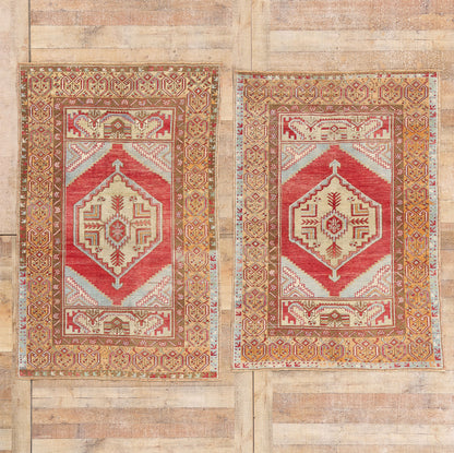 4 x 6 - Red Vintage Oushak Rug - 54113