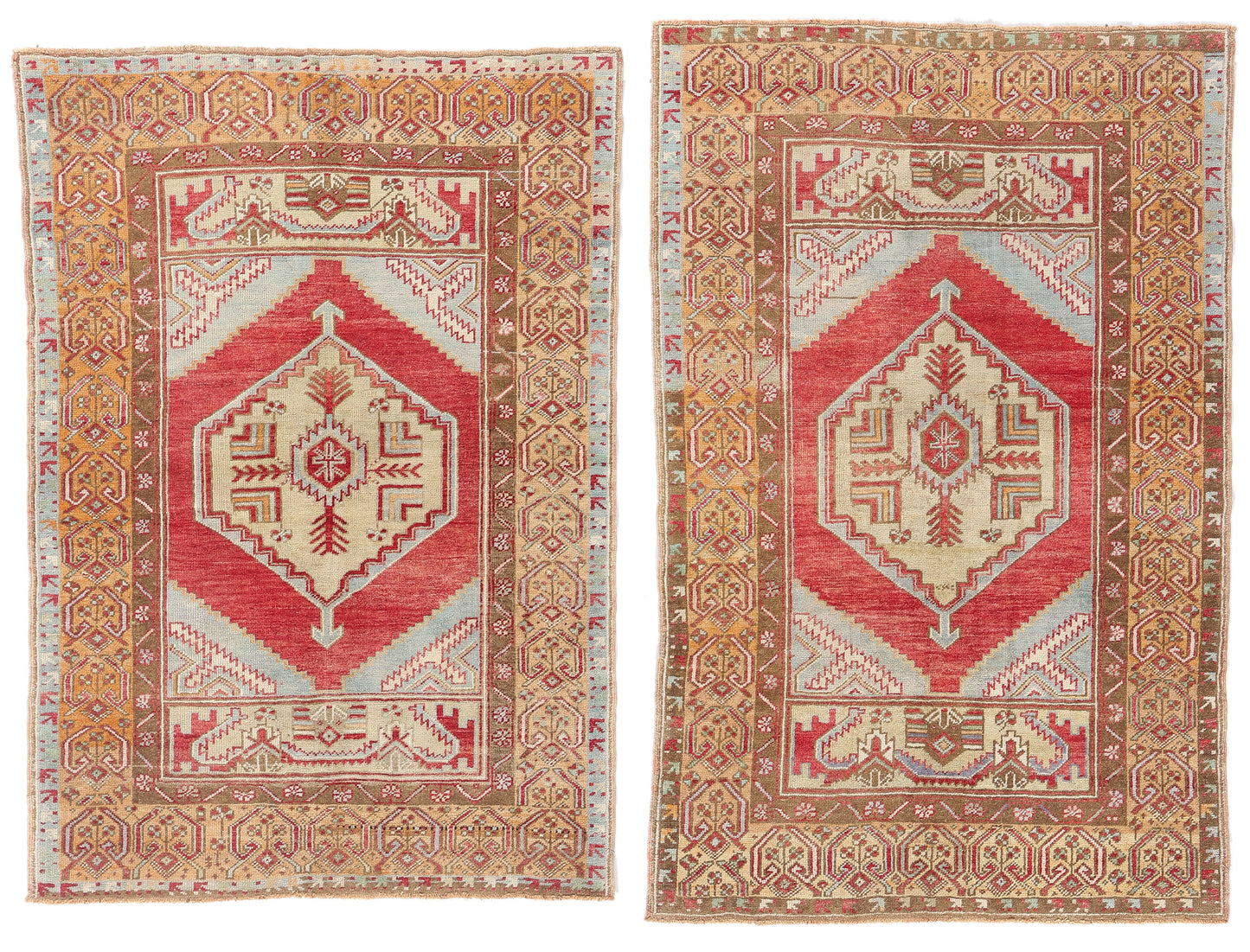4 x 5 - Red Vintage Turkish Oushak Rug - 54114
