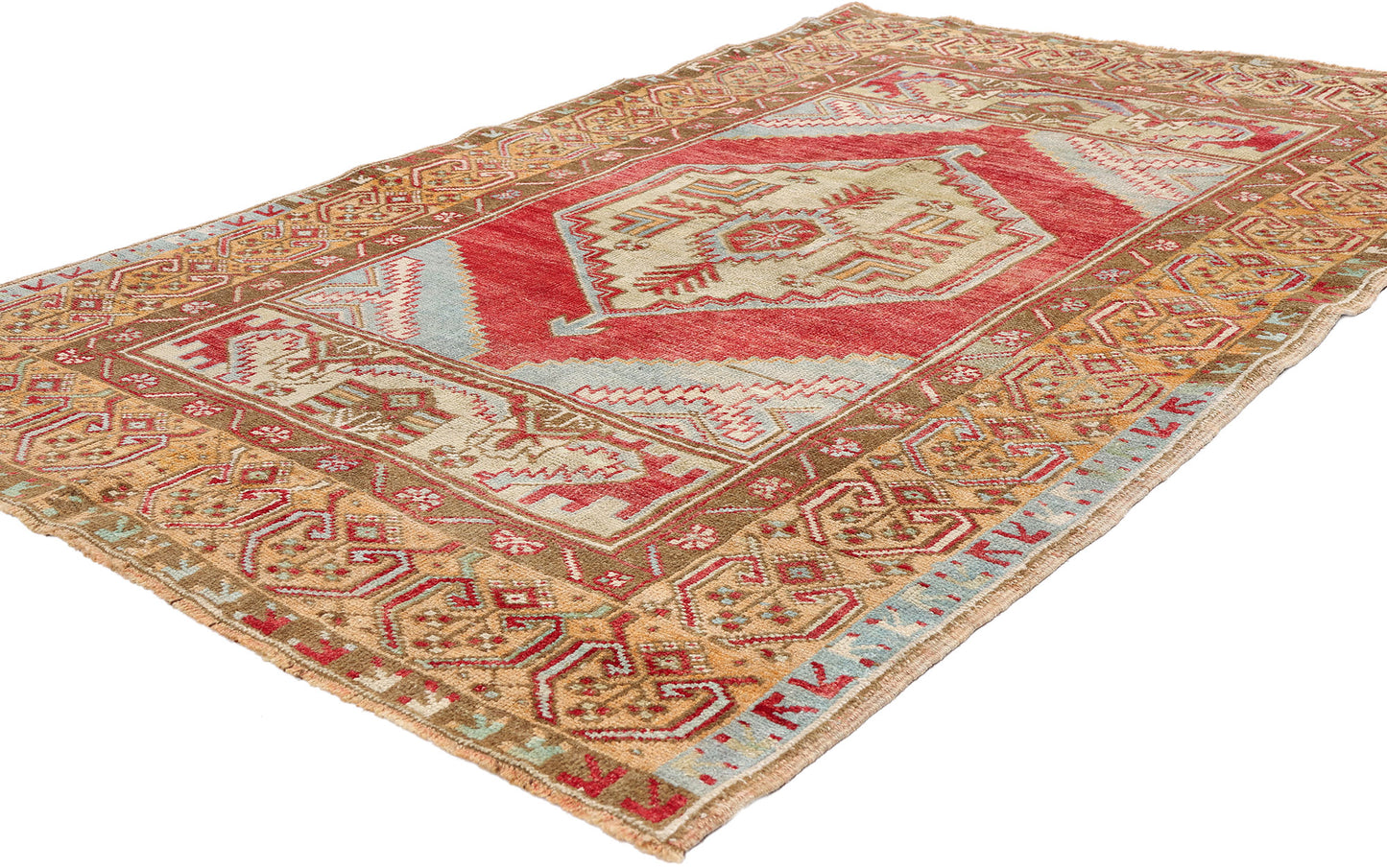 4 x 6 - Red Vintage Oushak Rug - 54113