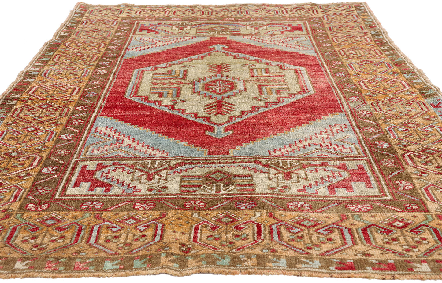 4 x 6 - Red Vintage Oushak Rug - 54113