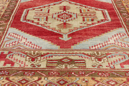 4 x 5 - Red Vintage Turkish Oushak Rug - 54114