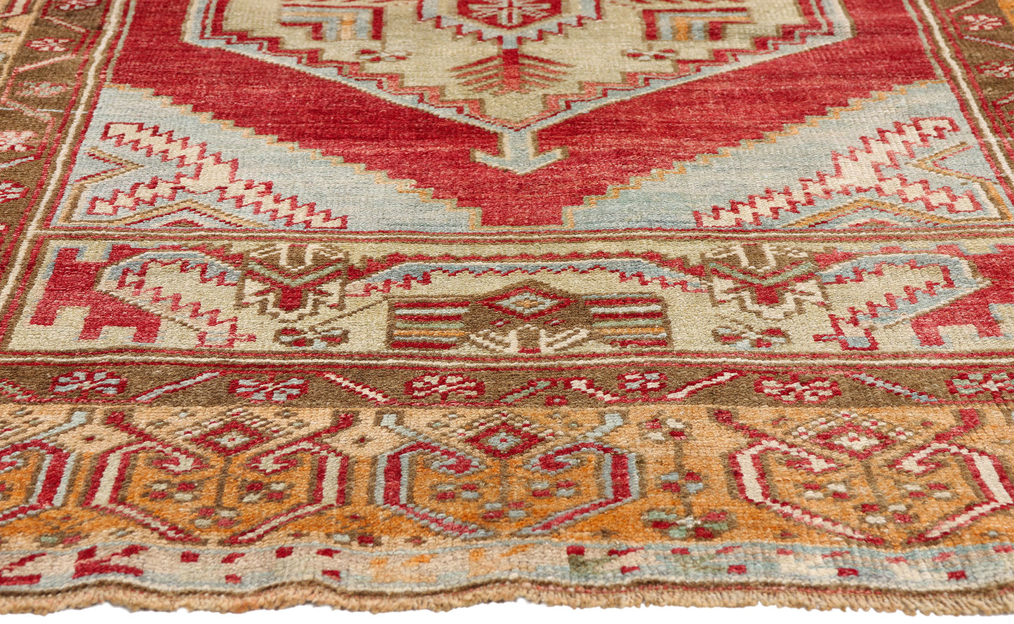 4 x 5 - Red Vintage Turkish Oushak Rug - 54114