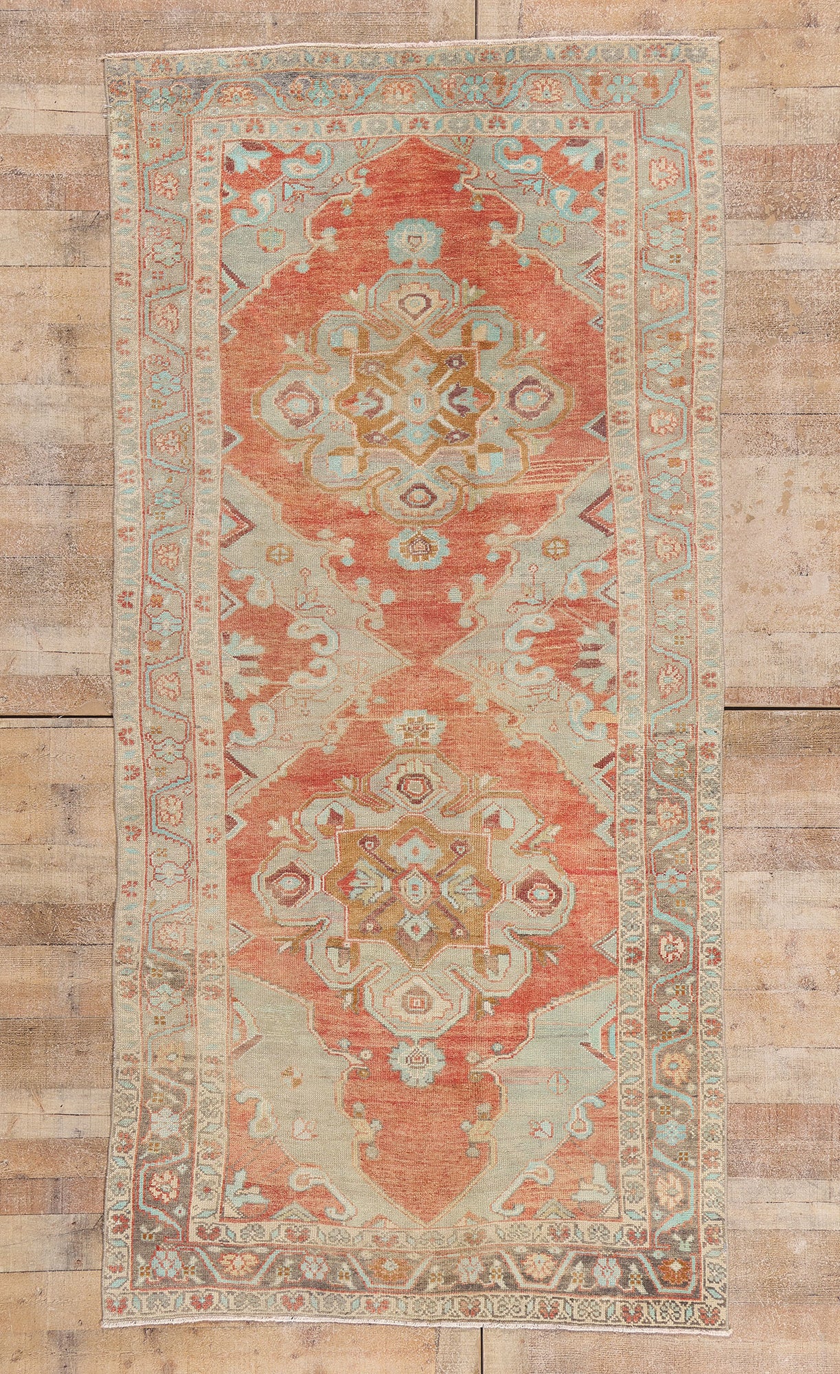5 x 9 - Rust Vintage Turkish Oushak Rug - 54115