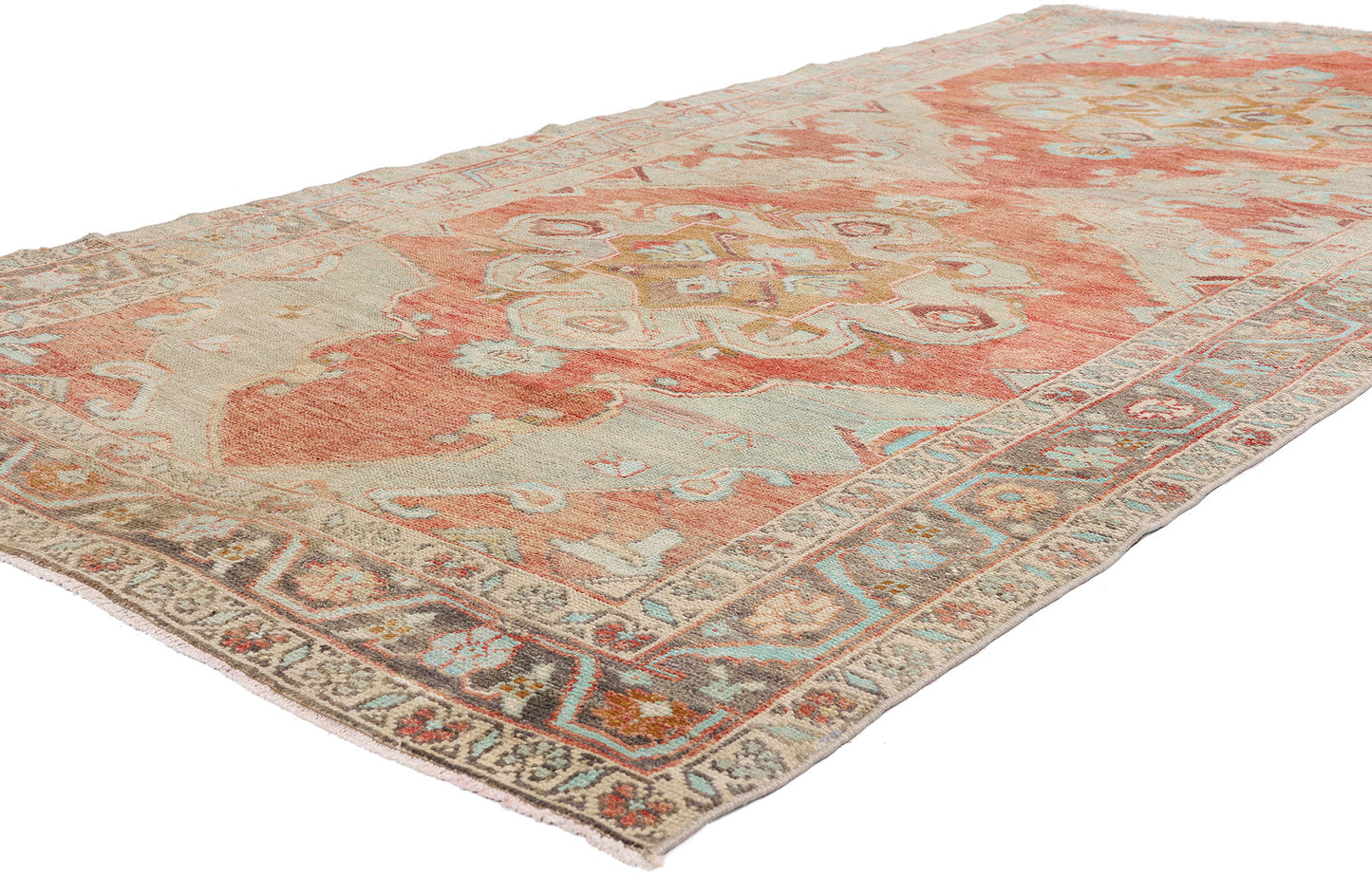 5 x 9 - Rust Vintage Turkish Oushak Rug - 54115