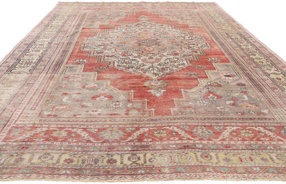 6 x 11 - Red Vintage Turkish Oushak Rug - 54116