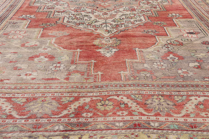 6 x 11 - Red Vintage Turkish Oushak Rug - 54116