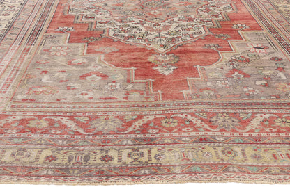 6 x 11 - Red Vintage Turkish Oushak Rug - 54116