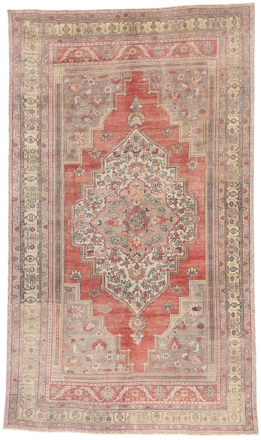 6 x 11 - Red Vintage Turkish Oushak Rug - 54116