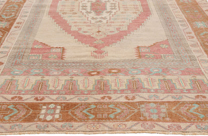 5 x 8 - Beige Vintage Turkish Oushak Rug - 54117
