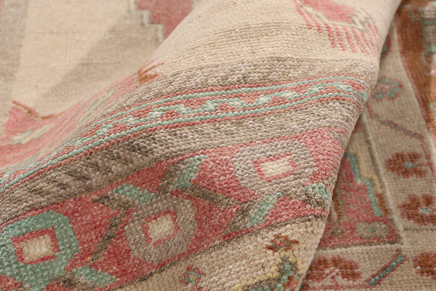 5 x 8 - Beige Vintage Turkish Oushak Rug - 54117