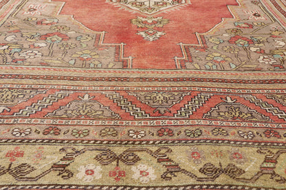 7 x 12 - Red Vintage Turkish Oushak Rug - 54118