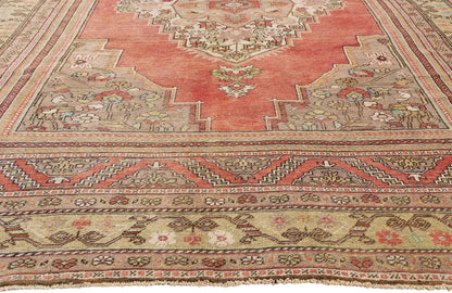 7 x 12 - Red Vintage Turkish Oushak Rug - 54118