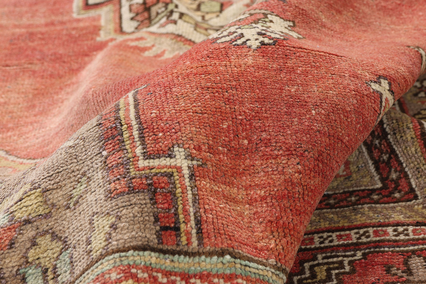 7 x 12 - Red Vintage Turkish Oushak Rug - 54118
