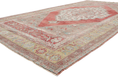 7 x 12 - Red Vintage Turkish Oushak Rug - 54119