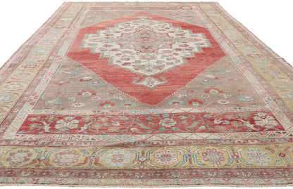7 x 12 - Red Vintage Turkish Oushak Rug - 54119