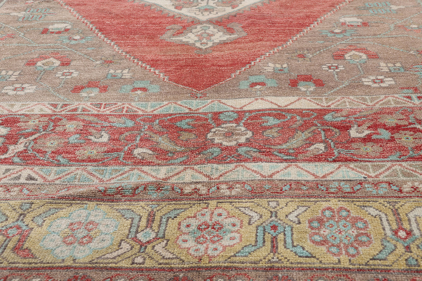 7 x 12 - Red Vintage Turkish Oushak Rug - 54119