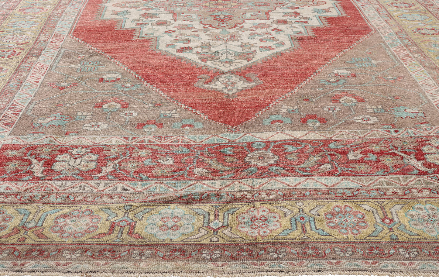 7 x 12 - Red Vintage Turkish Oushak Rug - 54119