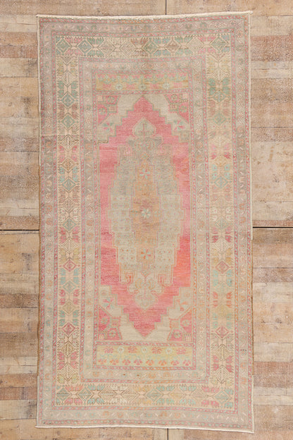 5 x 9 - Pink Vintage Turkish Oushak Rug - 54120
