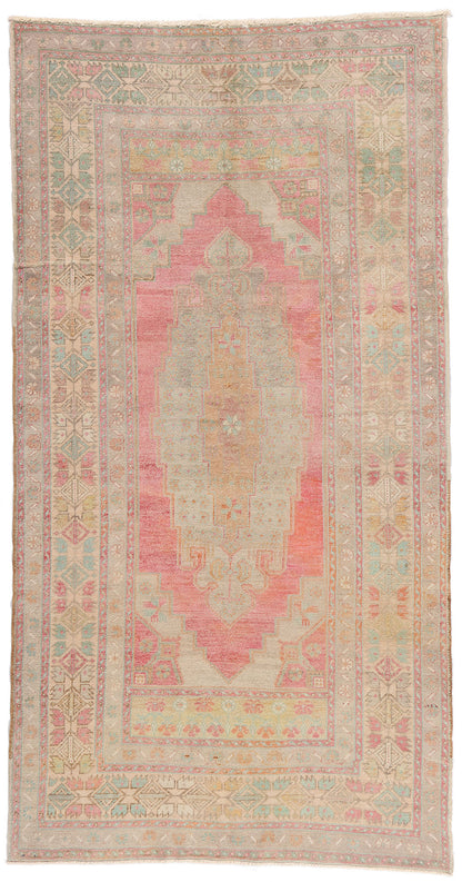 5 x 9 - Pink Vintage Turkish Oushak Rug - 54120