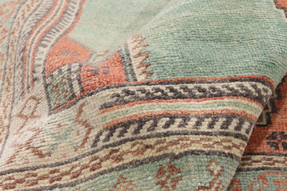 5 x 8 - Green Vintage Turkish Oushak Rug - 54121