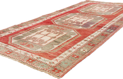 3 x 7 - Red Vintage Turkish Oushak Rug - 54122