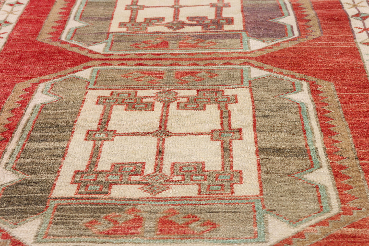 3 x 7 - Red Vintage Turkish Oushak Rug - 54122