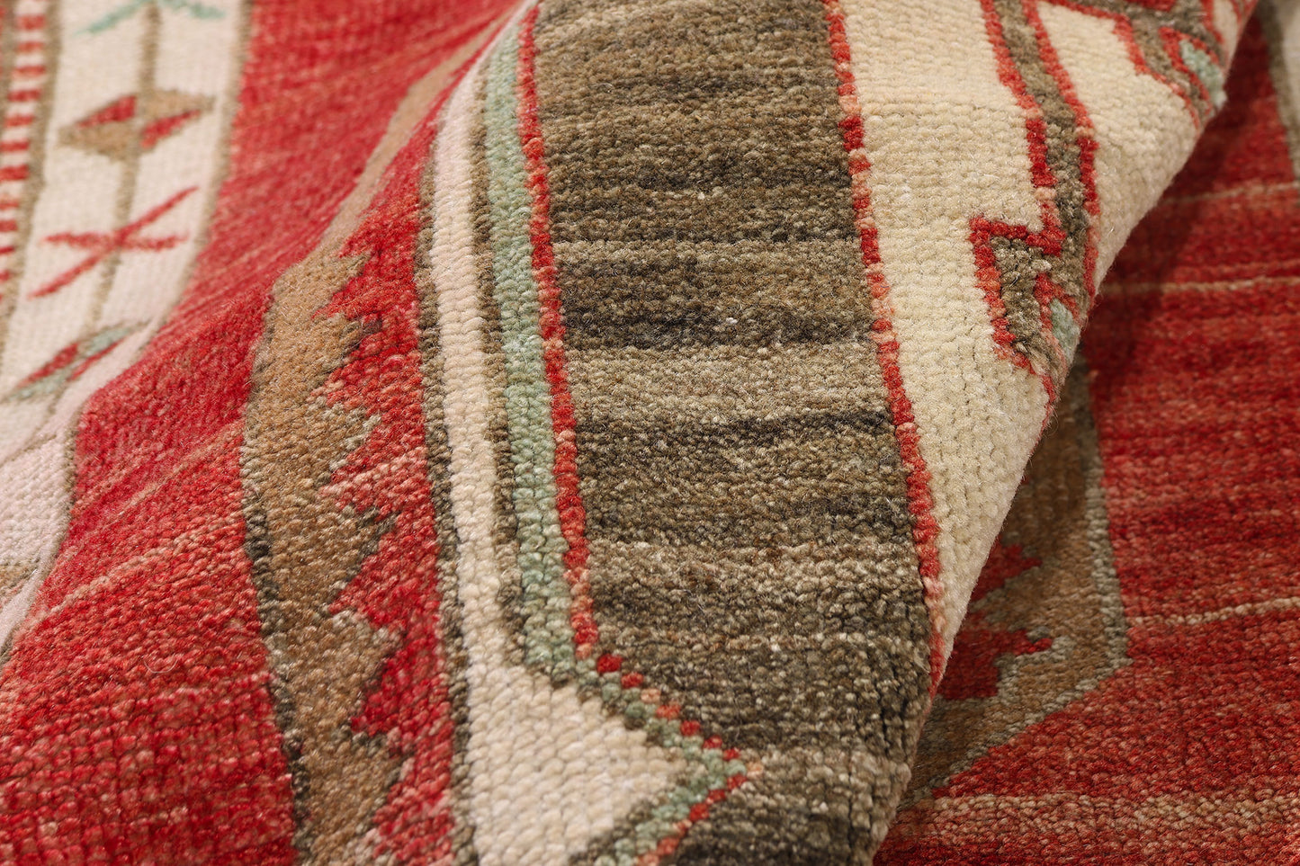 3 x 7 - Red Vintage Turkish Oushak Rug - 54122