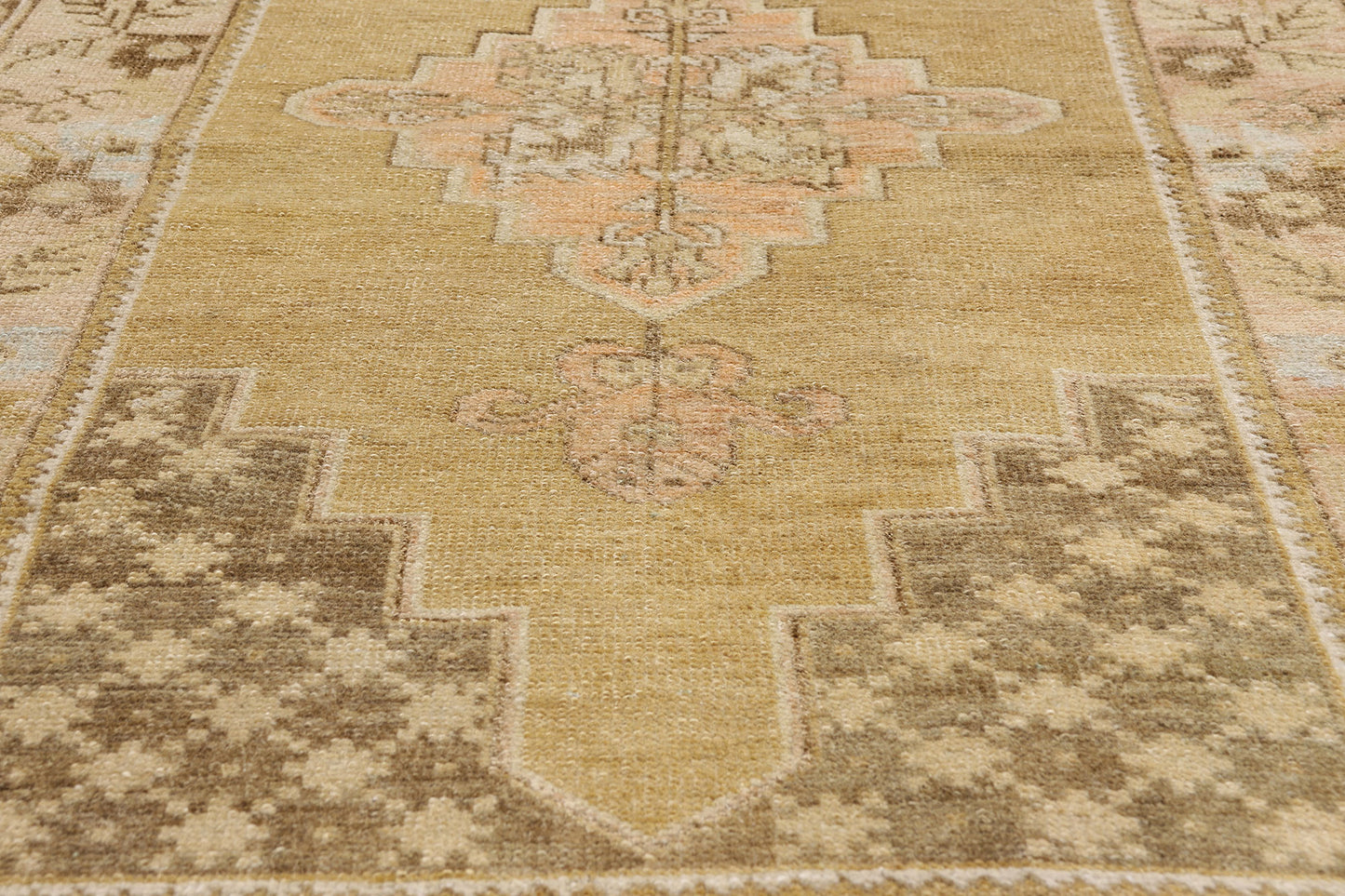 3 x 6 - Tan Vintage Turkish Oushak Rug - 54123