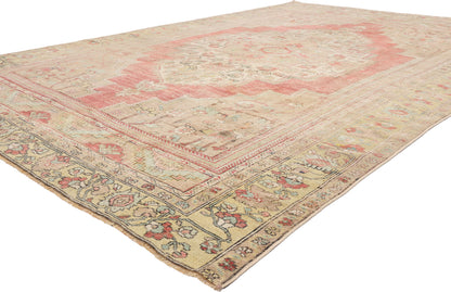 7 x 10 - Red Vintage Turkish Oushak Rug - 54124