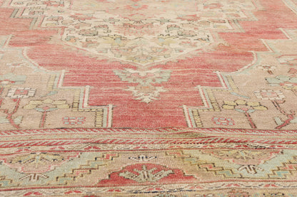 7 x 10 - Red Vintage Turkish Oushak Rug - 54124