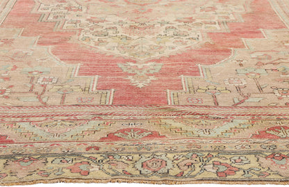 7 x 10 - Red Vintage Turkish Oushak Rug - 54124