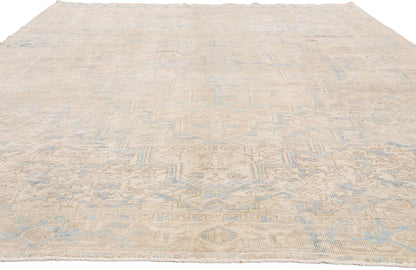 8 x 11 - Beige Vintage Persian Heriz Rug - 54125