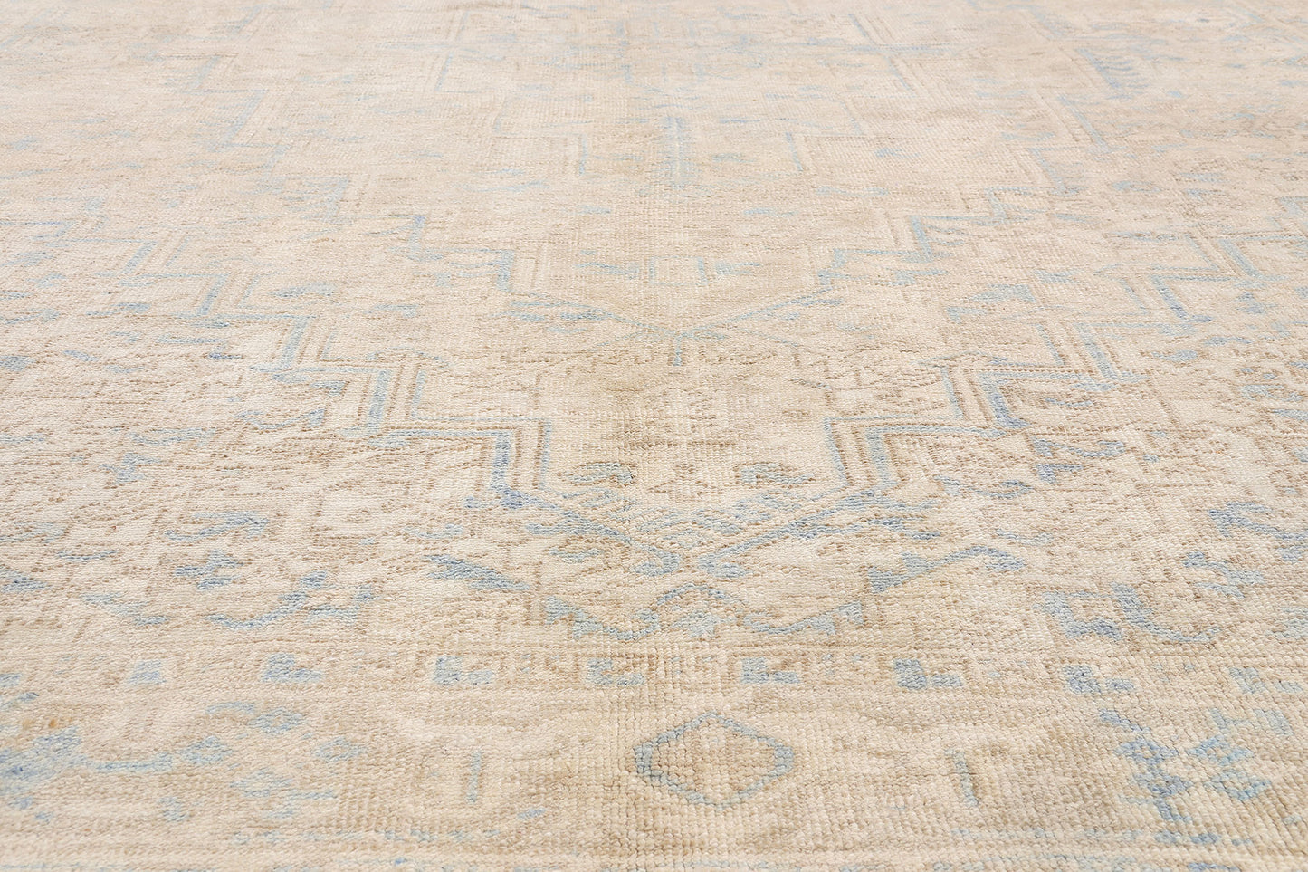 8 x 11 - Beige Vintage Persian Heriz Rug - 54125