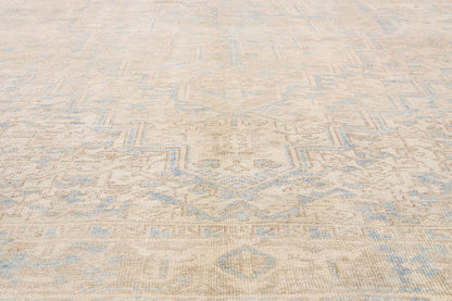 8 x 11 - Beige Vintage Persian Heriz Rug - 54125