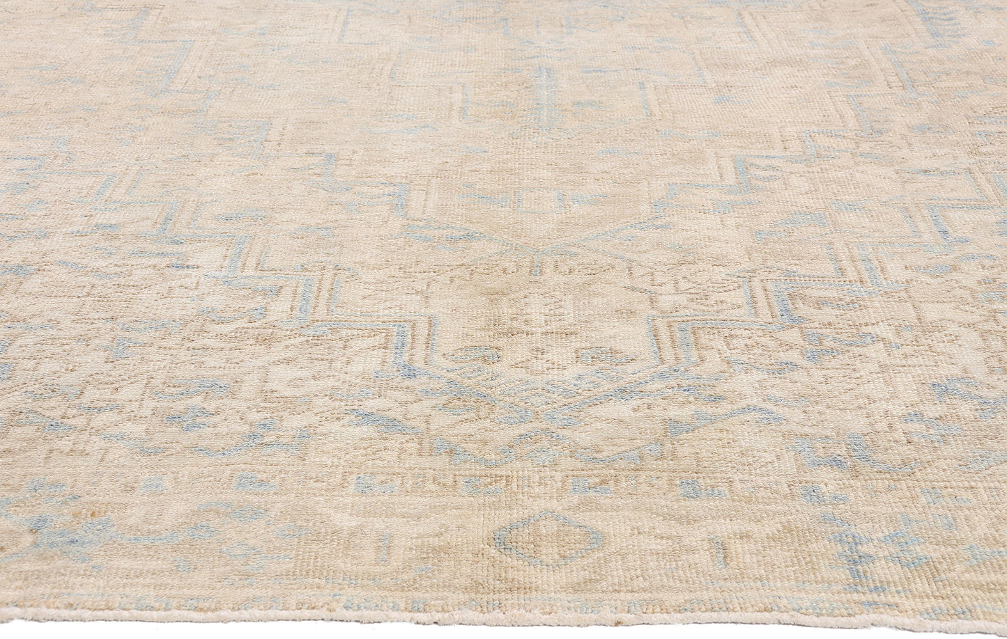 8 x 11 - Beige Vintage Persian Heriz Rug - 54125