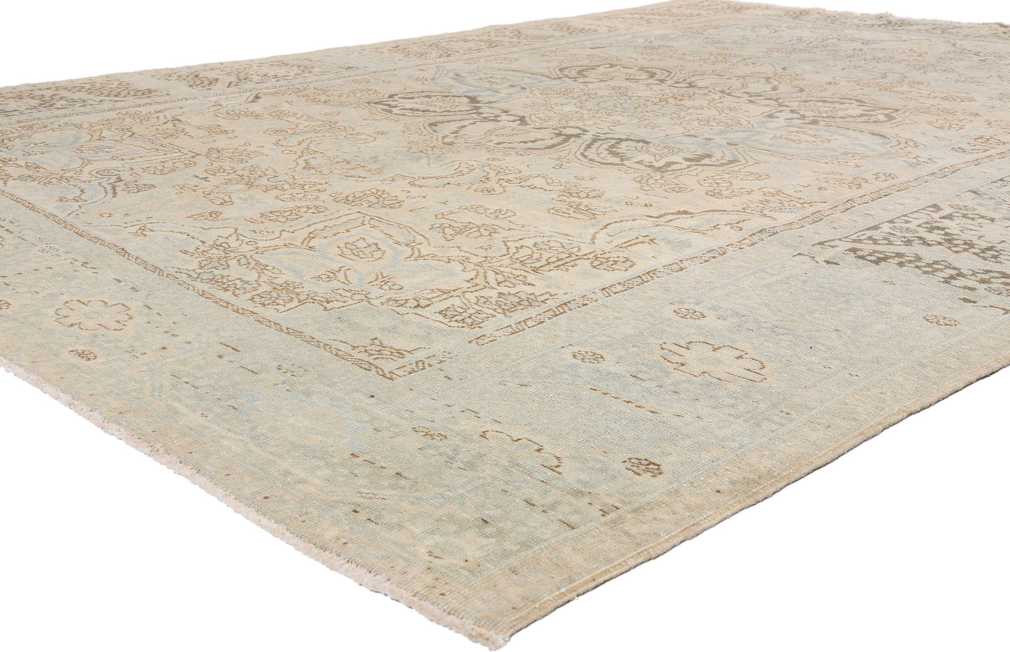 9 x 12 - Beige Vintage Persian Heriz Rug - 54126