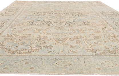 9 x 12 - Beige Vintage Persian Heriz Rug - 54126