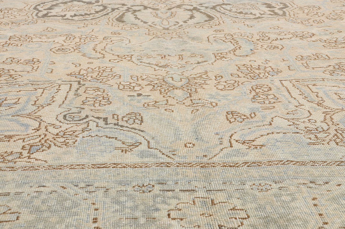 9 x 12 - Beige Vintage Persian Heriz Rug - 54126