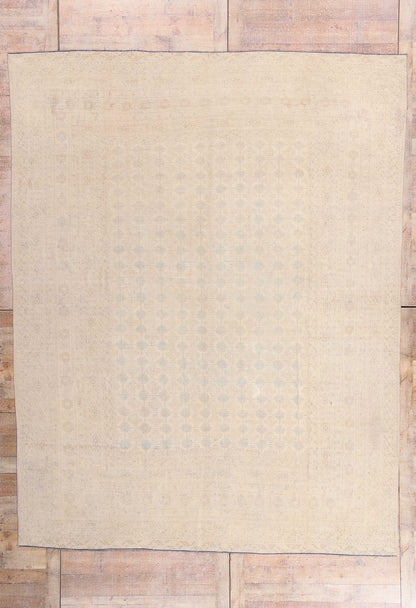 9 x 12 - Beige Antique Persian Turkoman Rug - 54127