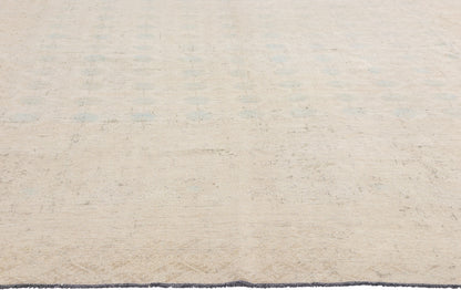 9 x 12 - Beige Antique Persian Turkoman Rug - 54127