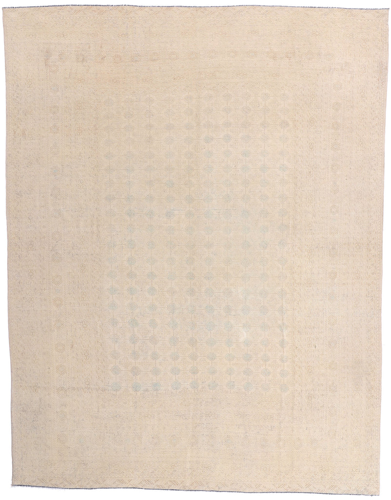 9 x 12 - Beige Antique Persian Turkoman Rug - 54127