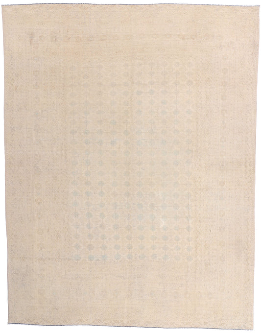 9 x 12 - Beige Antique Persian Turkoman Rug - 54127