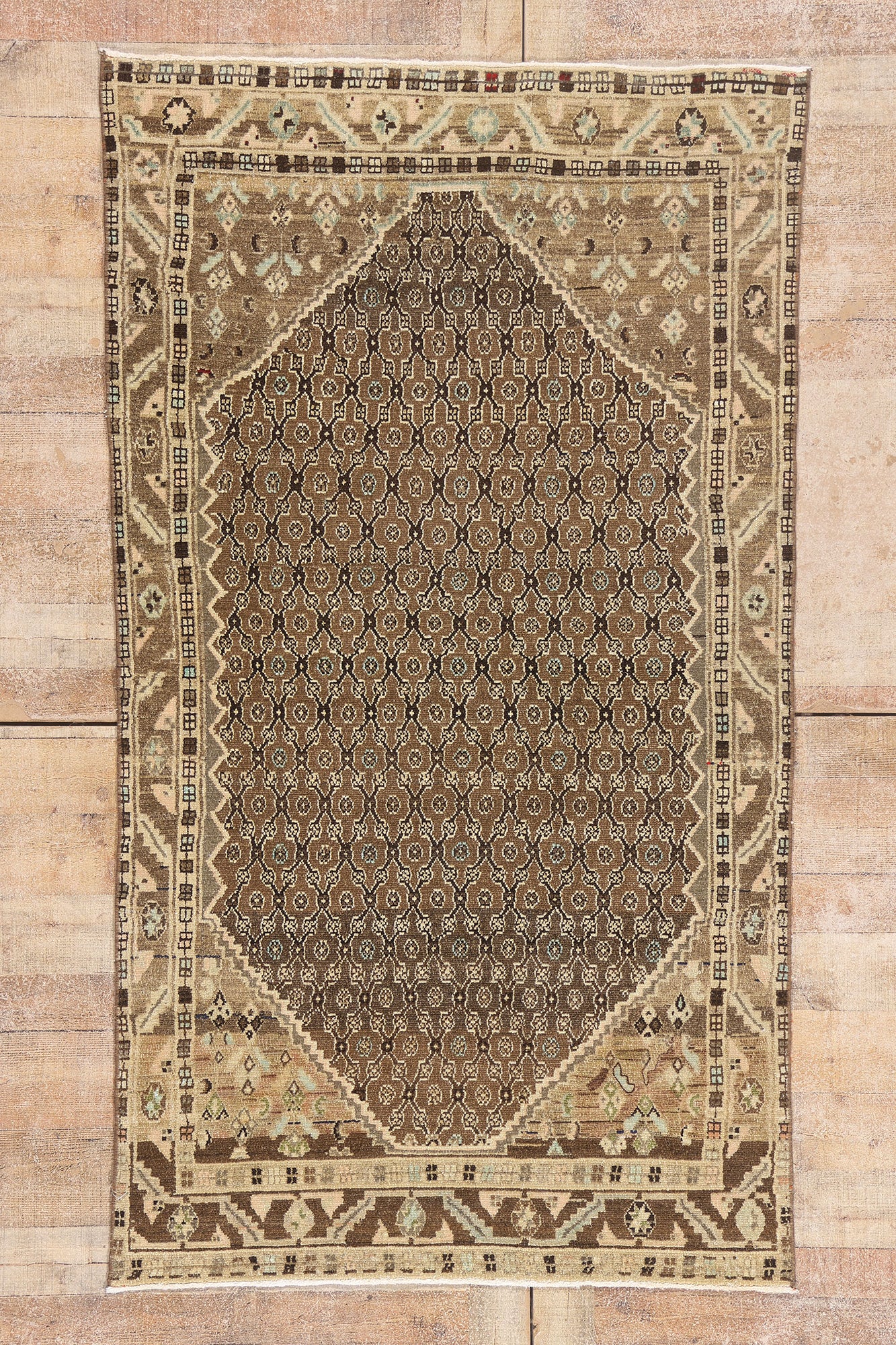 4 x 7 - Brown Vintage Persian Malayer Rug - 54128