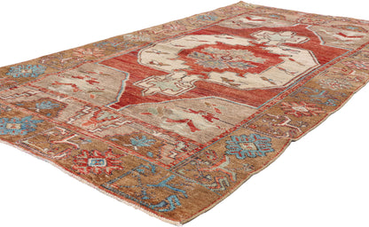 4 x 7 - Red Vintage Turkish Oushak Rug - 54129