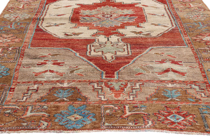 4 x 7 - Red Vintage Turkish Oushak Rug - 54129